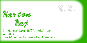 marton maj business card